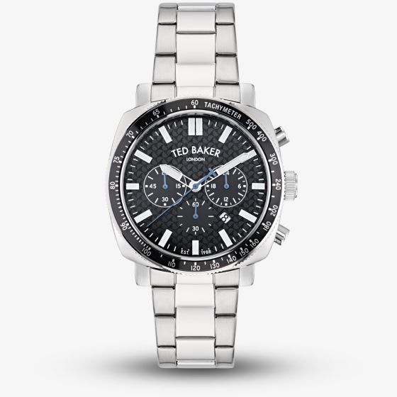 Ted Baker Mens Silver Tone Case Black Dial Watch BKPCNS4059I