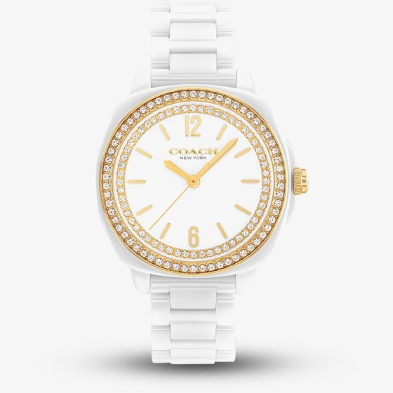 Coach Ladies Kitt White Ceramic Bracelet Watch 14504562