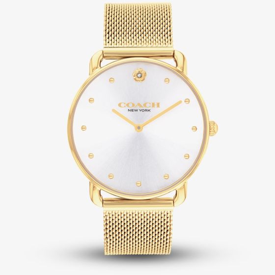 Coach Ladies Elliot Gold Tone Mesh Bracelet Watch 14504208