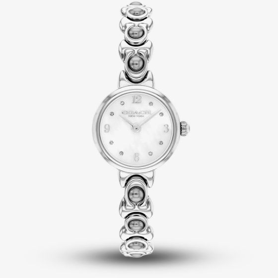 Coach Ladies Iris Mother of Pearl Dial Pearl Bracelet Watch 14504698
