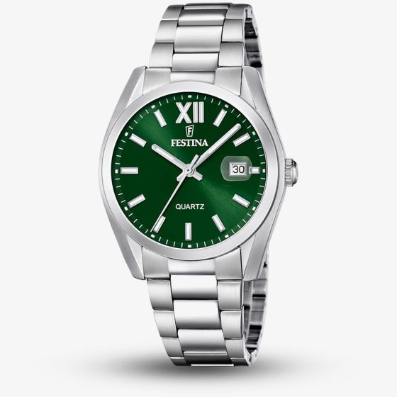 Festina Mens Classic Green Dial Watch F20707/8