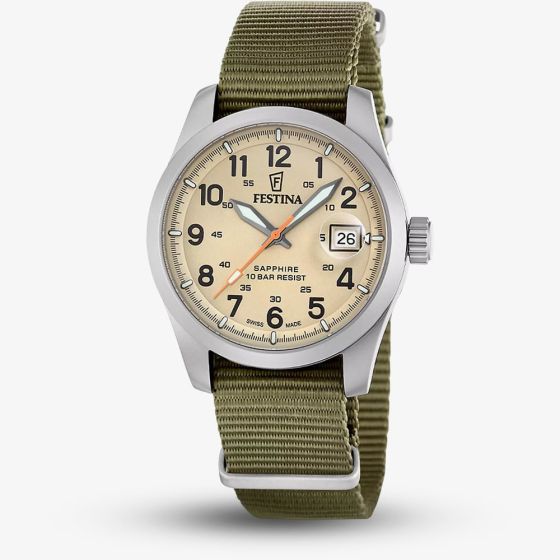 Festina Mens Field Green NATO Strap Watch  F20082/1