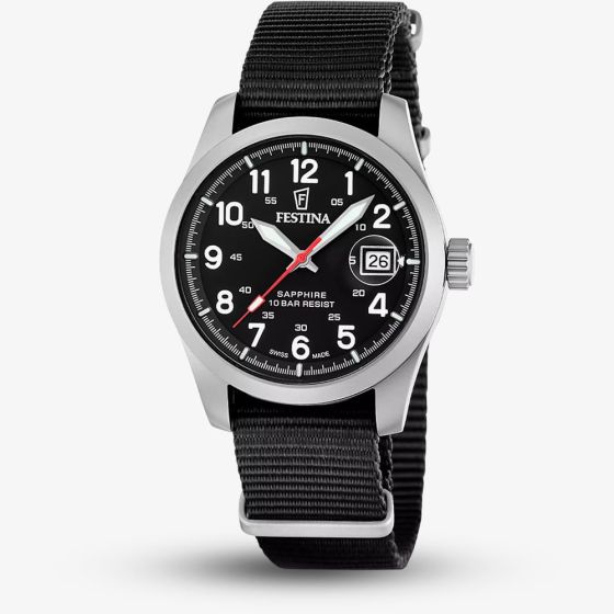 Festina Mens Field Black NATO Strap Watch F20082/3