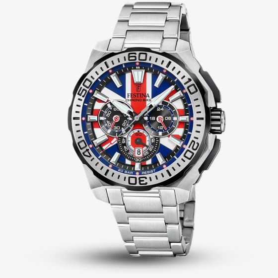 Festina Mens Limited Edition Chrono Bike Union Jack Flag Watch F20724/A