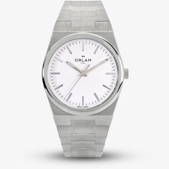 Orlam Mens Elan White Dial Silver Bracelet Watch ORSSBEL004