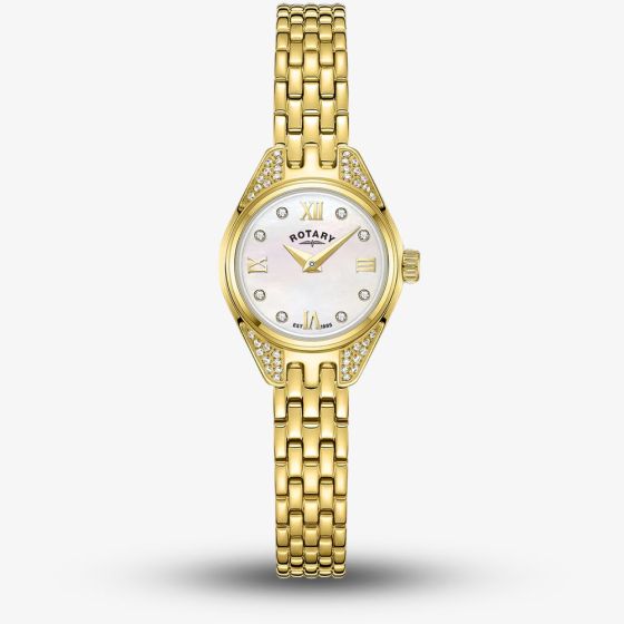 Rotary Ladies Cocktail Gold Tone Mother Of Pearl Dial Watch RLB05143/41