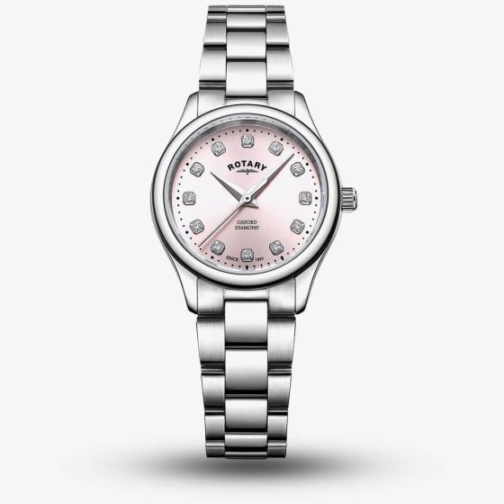 Rotary Ladies Oxford Diamond-Set Pink Bracelet Watch LB05092/07/D