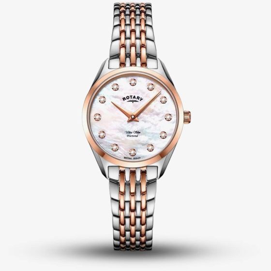 Rotary Ladies Ultra Slim Two Tone Bracelet Watch LB08012/41/D