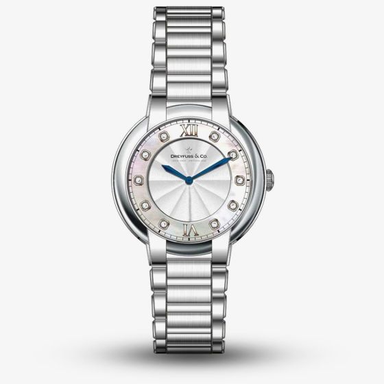 Dreyfuss Ladies Diamond Set Silver Watch DLB00060/D/01