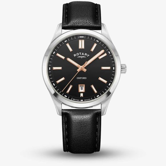 Rotary Contemporary Oxford Black Leather Watch GS05520/04