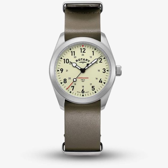 Rotary 1895 Commando Field Khaki Leather Watch GS05535/31