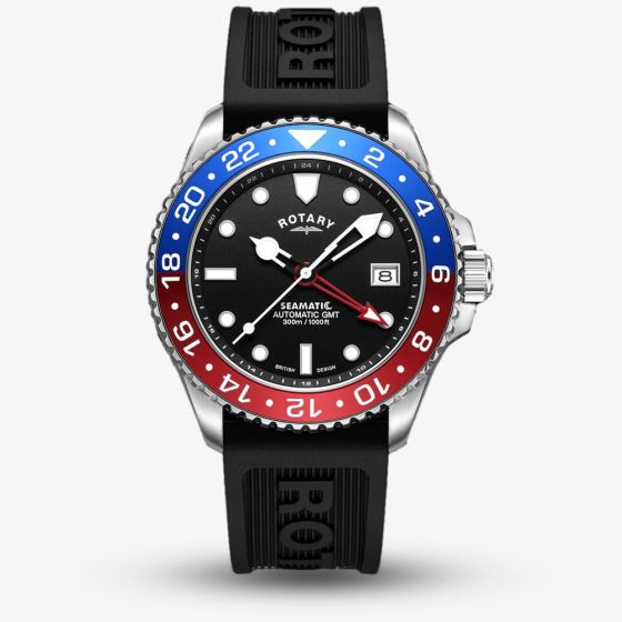 Rotary Seamatic Automatic GMT Blue & Red Watch GS04378/95