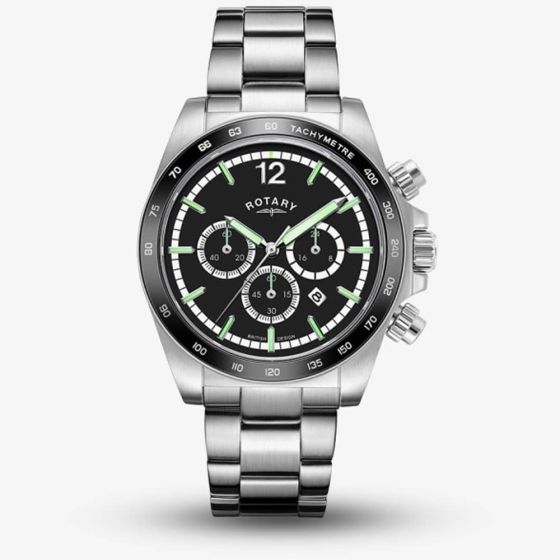 Rotary Mens Henley Chronograph Black Dial Watch GB05440/04