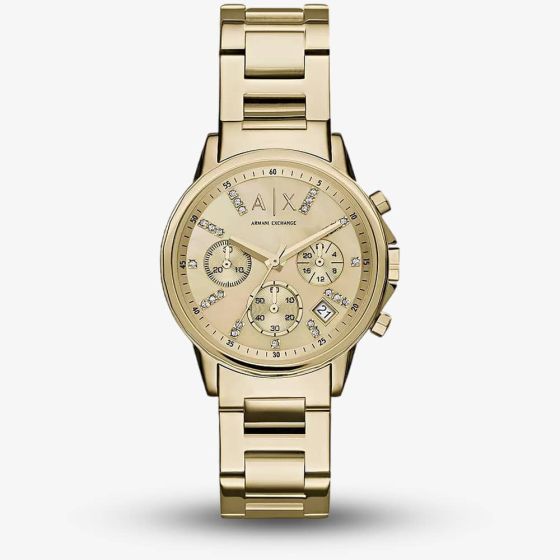 Armani Exchange Lady Banks Gold Plated Chronograph Watch AX4327