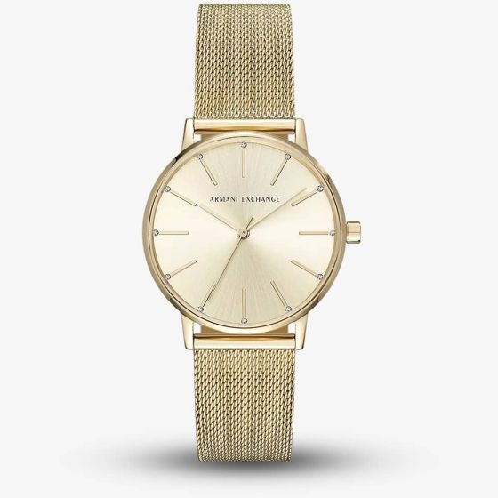Armani Exchange Lola Gold Plated Mesh Watch AX5536