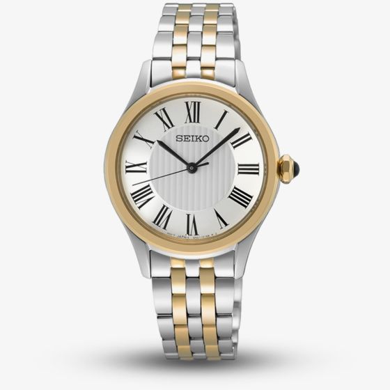 Seiko Ladies Caprice Two Tone White Dial Watch SUR612P1