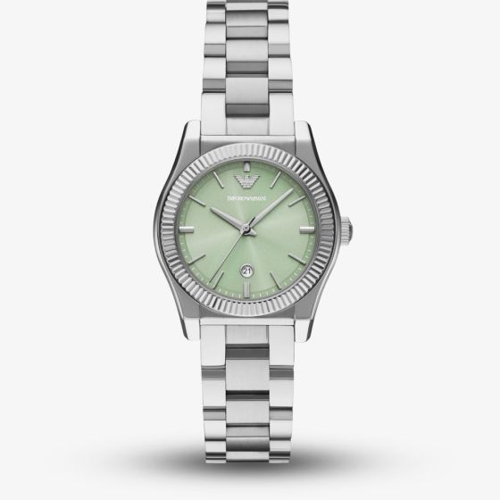 Emporio Armani Ladies Federica Green Dial Watch AR11656