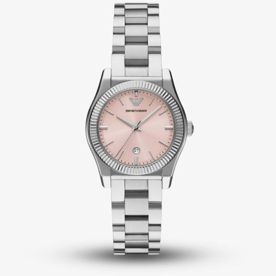Emporio Armani Ladies Federica Pink Dial Watch AR11658