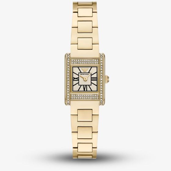 Emporio Armani Ladies Genni Gold Square Dial Watch AR11663