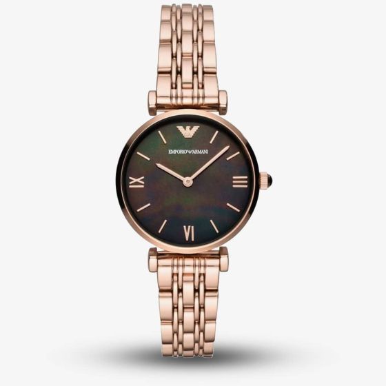 Emporio Armani T-Bar Rose Gold Plated Bracelet Watch AR11145