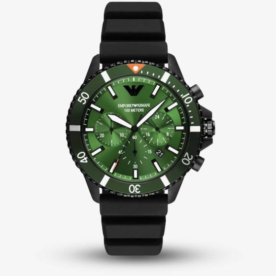 Emporio Armani Mens Diver Green Dial Watch AR11463