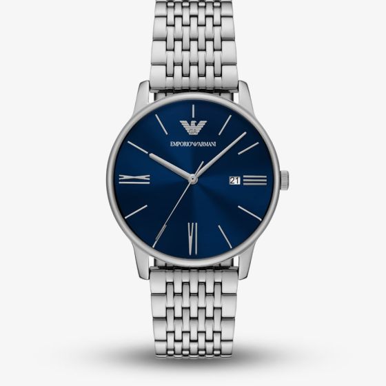 Emporio Armani Mens Minimalist Blue Dial Watch AR11674