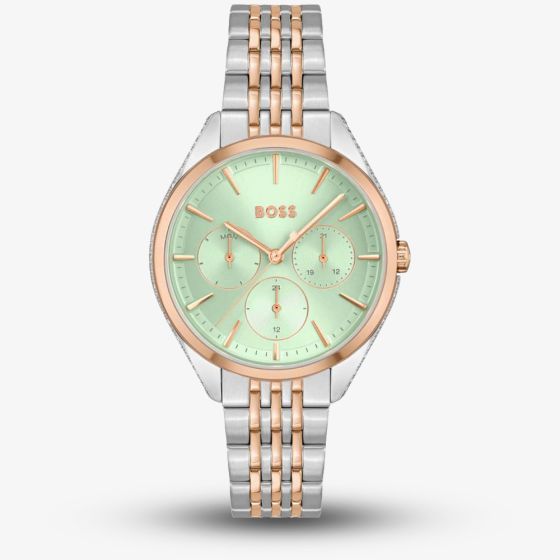 BOSS Ladies Saya Two Tone Crystal Set Watch 1502641