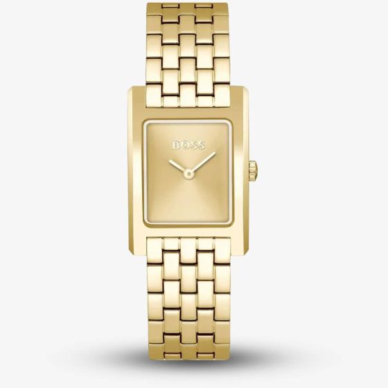 BOSS Lucy Gold Plated Rectangle Watch 1502744