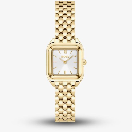 BOSS Ladies Mae Petite Gold Tone Rectangle Watch 1502823