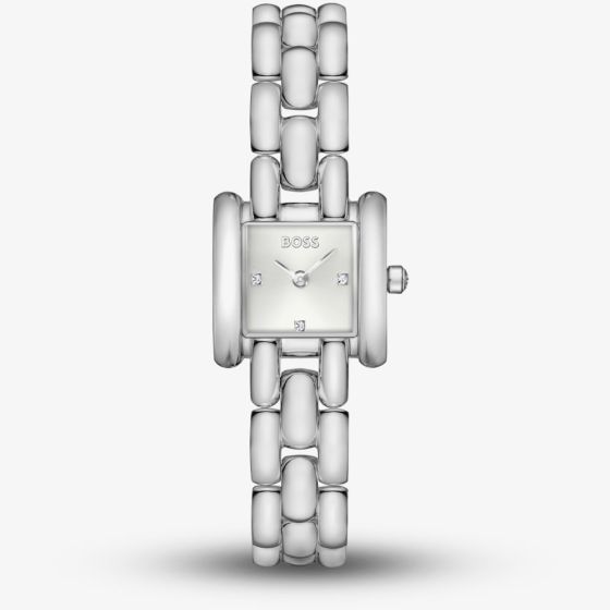 BOSS Ladies Violet Square Silver Dial Bracelet Watch 1502873