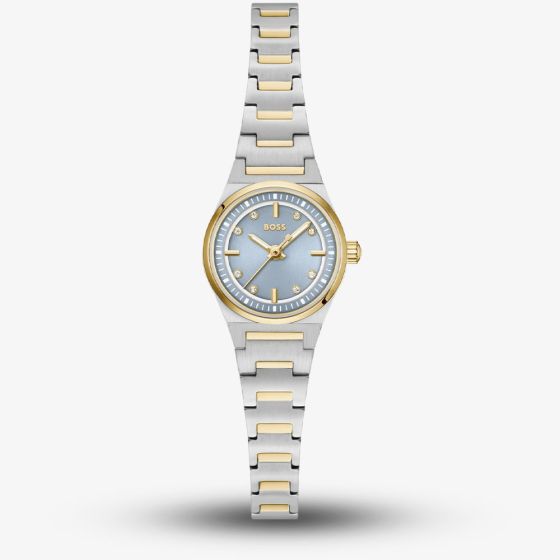 BOSS Ladies Candor Gracey Two Tone Blue Dial Bracelet Watch 1502862