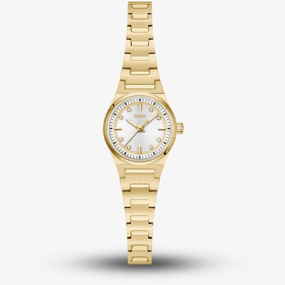 BOSS Ladies Candor Gracey Golden Silver Dial Bracelet Watch 1502863