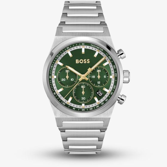 BOSS Mens Candor Green Chronograph Watch 1514220