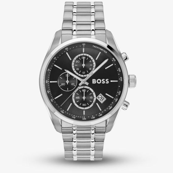 BOSS Mens Grand Prix 44 Black Chronograph Watch 1514251