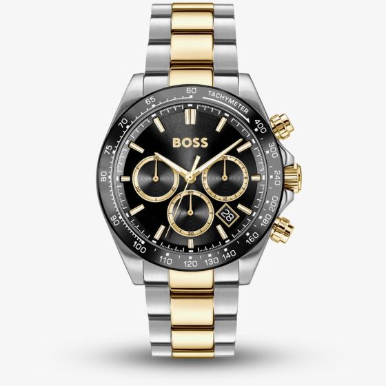 BOSS Mens Hero 2.0 Two Tone Black & Gold Chronograph Watch 1514269