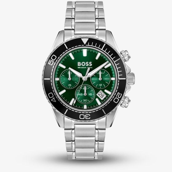 BOSS Mens Sealiner Chronograph Green Bracelet Watch 1514321