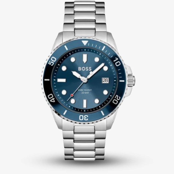 BOSS Mens Ace Stainless Steel Blue Watch 1513916