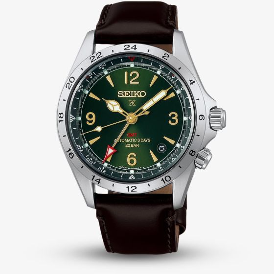 Seiko Mens Prospex Alpinist GMT Green Dial Strap Watch HBC007J1