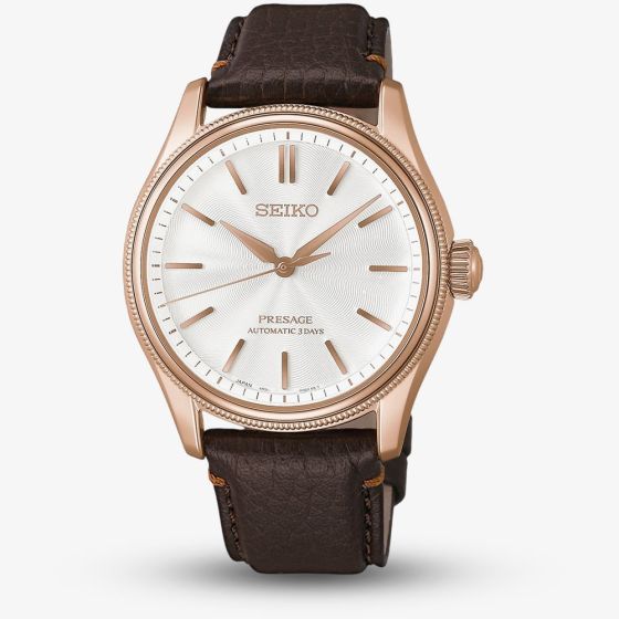 Seiko Mens Presage Classic Series x Tomioka Silk Promotion Organisation Limited Edition White Dial Strap Watch HCC008J1