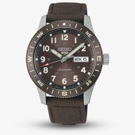 Seiko Mens 5 Sports Field Automatic Brown Fabric Strap Watch HDB009K1