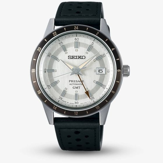 Seiko Mens Presage Stone Style 60s Road Trip GMT Watch SSK011J1