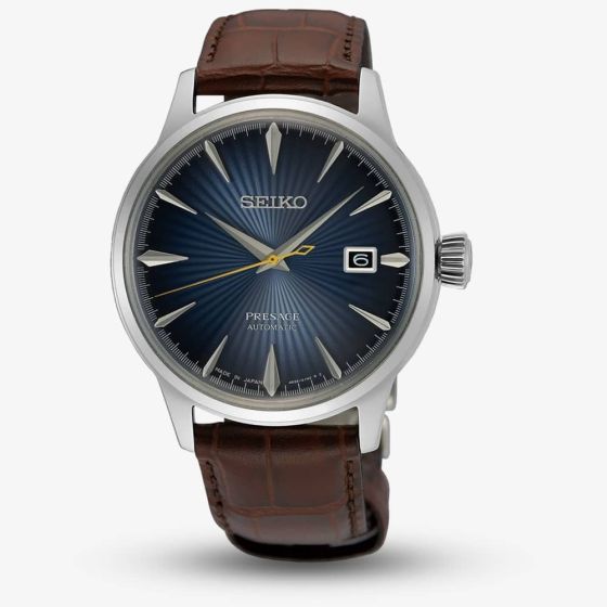 Seiko Mens Presage Midnight Blue Moon Cocktail Time Watch SRPK15J1