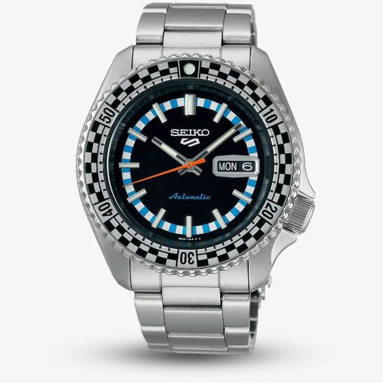 Seiko 5 Sports Checker Flag Black & White Special Edition Watch SRPK67K1
