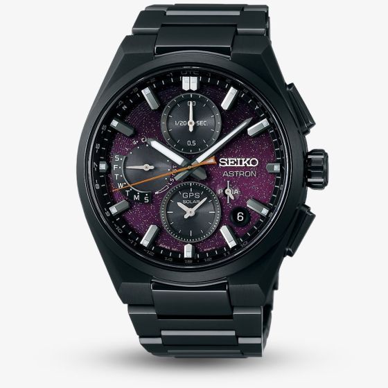 Seiko Mens Astron Limited Edition GPS Solar 5X GMT Purple Chronograph Watch SSH171J1