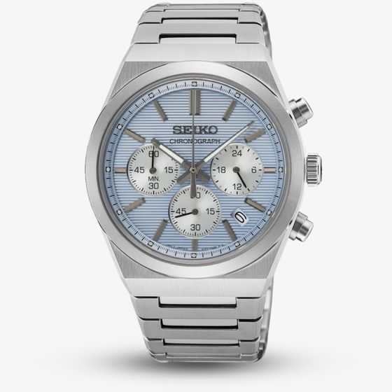Seiko Mens Sports Blue Dial Chronograph Watch SSB459P1