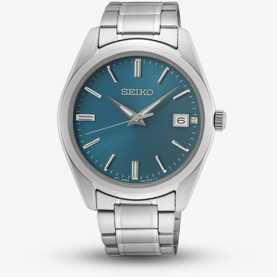 Seiko Mens Classic Blue Dial Bracelet Watch SUR525P1