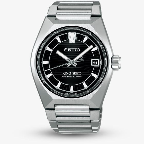 Seiko Mens King Seiko 'Tokyo Highway'  Black Dial Titanium Bracelet Watch HKF003J1