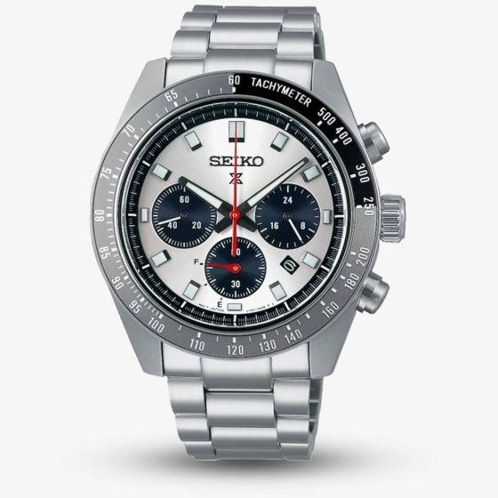 Seiko Mens Prospex Speedtimer ‘Go Large’ Silver Solar Watch SSC911P1