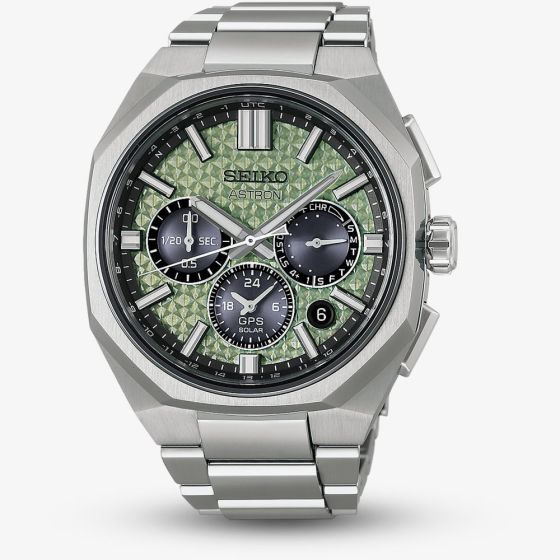 Seiko Mens Astron GPS Solar 2026 Limited Edition Crystal Green Dial Bracelet Watch HAB005J1