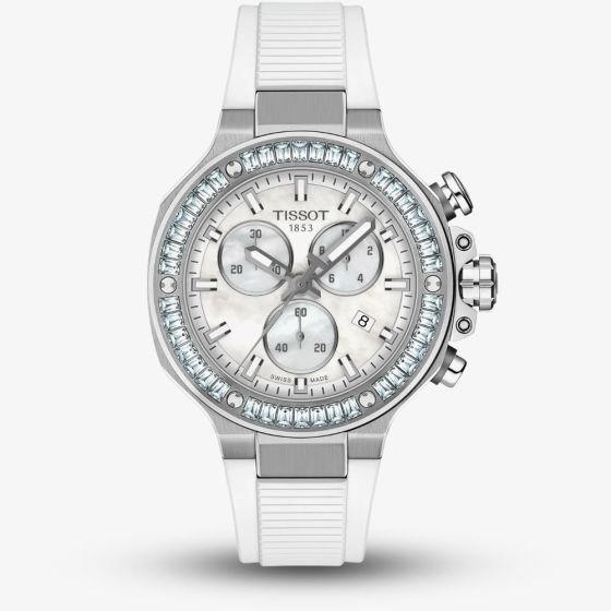 Tissot Ladies T-Race White Mother Of Pearl Dial Chronograph Watch T141.817.97.111.00